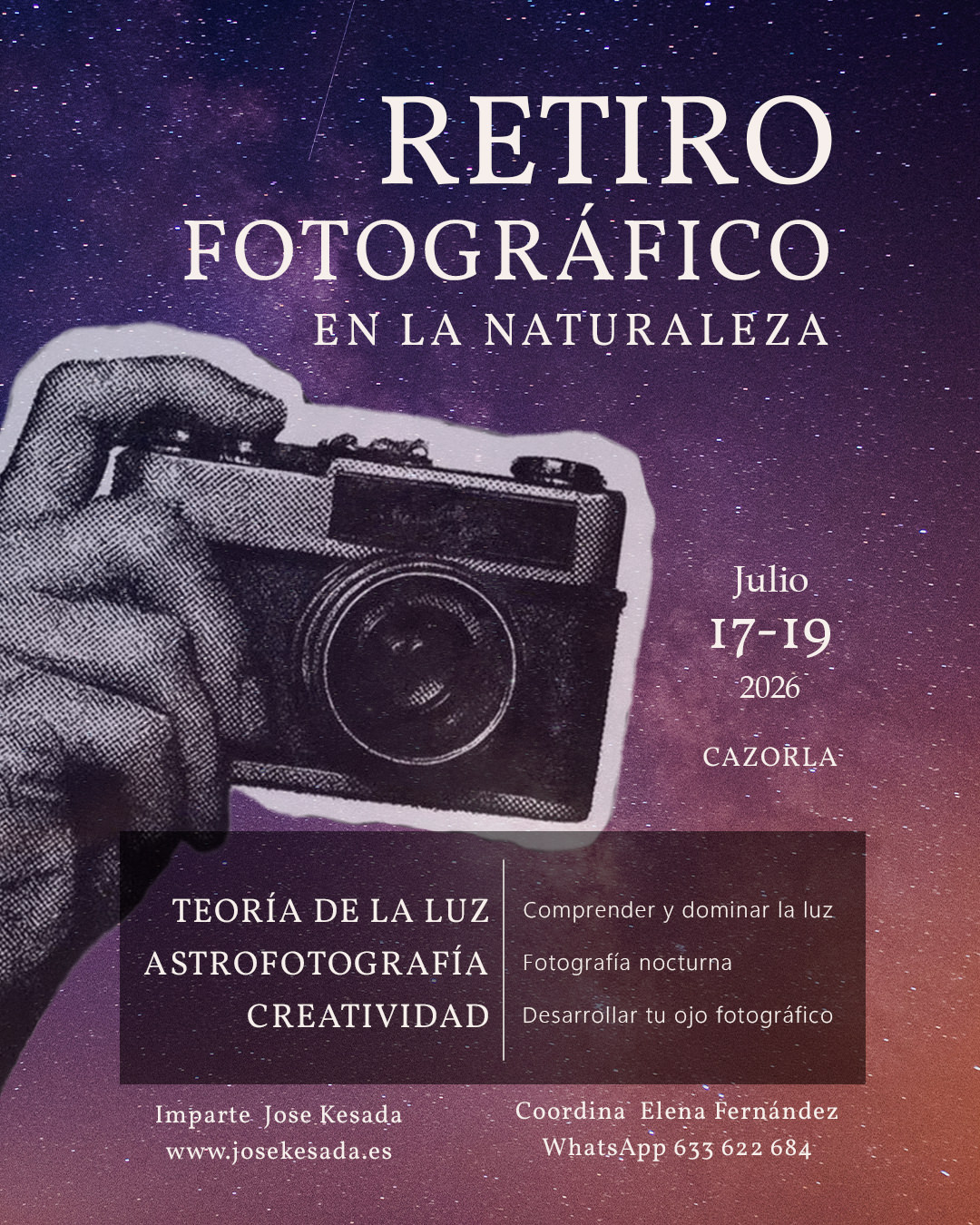 Retiro fotografico en la naturaleza (Cazorla, Jaén)